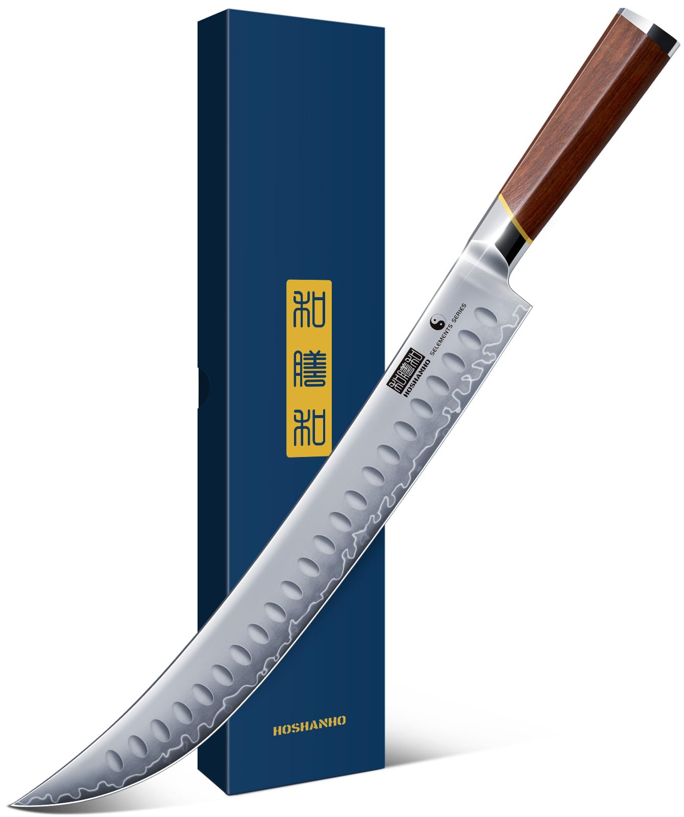 HOSHANHO 12" Brisket Slicing Knife, Butcher Breaking Knife for Meat & BBQ | High Carbon S…