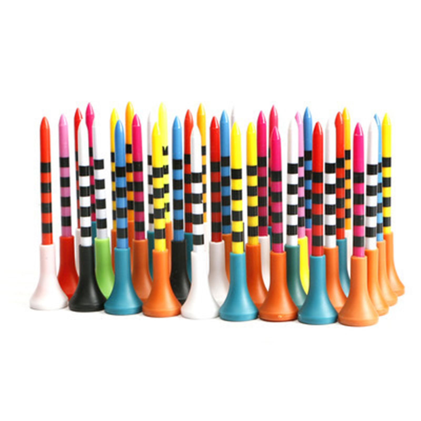 Yilingjc Golf Tees Plastic Rubber Cushion Top Long Tees,30Pcs Colorful Plastic Tees Replacement Training Practice Tees Golfs Accessorys