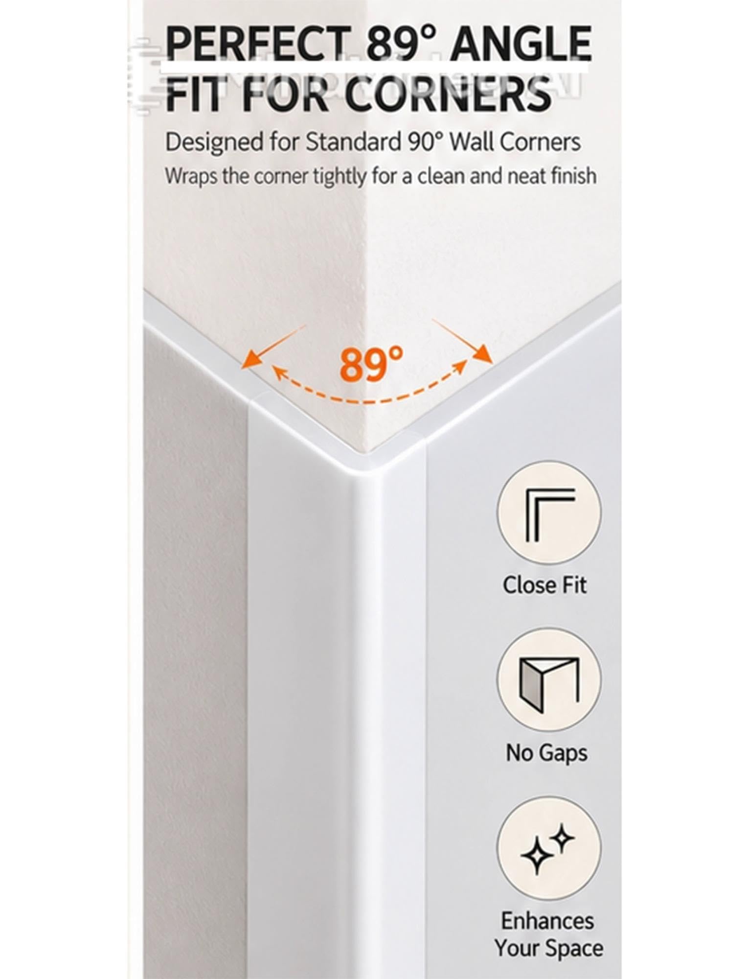 Genérico Protector de Esquinas PVC para Pared, Perfil Autoadhesivo