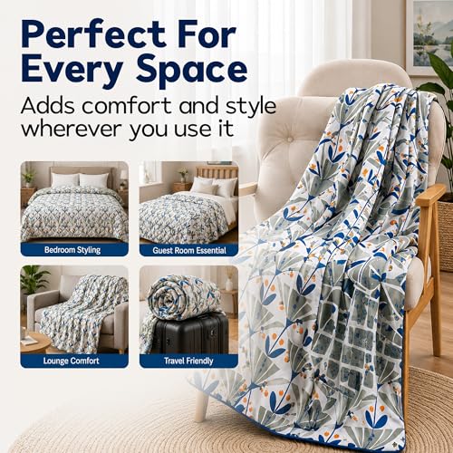 Image of DECORUM Cloud Cotton Double Bed Comforter 90x90 Inch 250 GSM | Ultrasonic Quilted AC Blanket | Lightweight All Season Microfiber Quilt | Ultra Soft & Warm Bedding