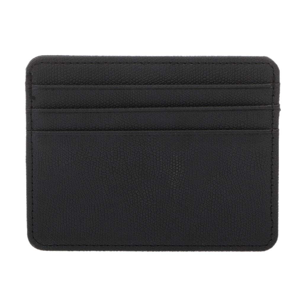 Wowowo Black Card Holder Slim Bank Credit Card Id Cards Coin Pouch Case Bag Wallet Organizer