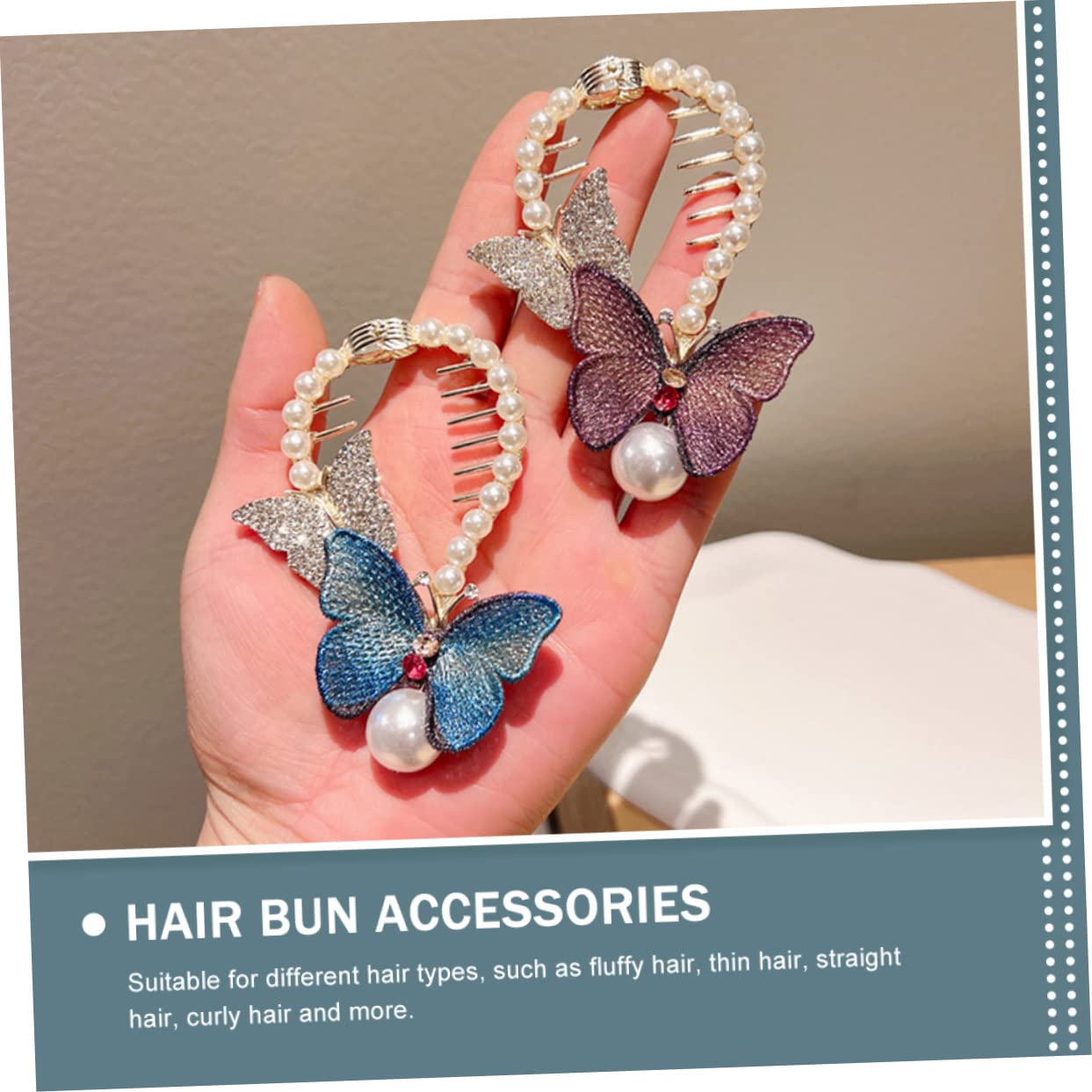 minkissy 10pezzi Fermagli Per Chignon Con Strass Forma Di Farfalla Per Acconciature Eleganti e Versatili Accessori Per Per Donne e Ragazze Clip Per Coda Di Cavallo Con Perle e Design