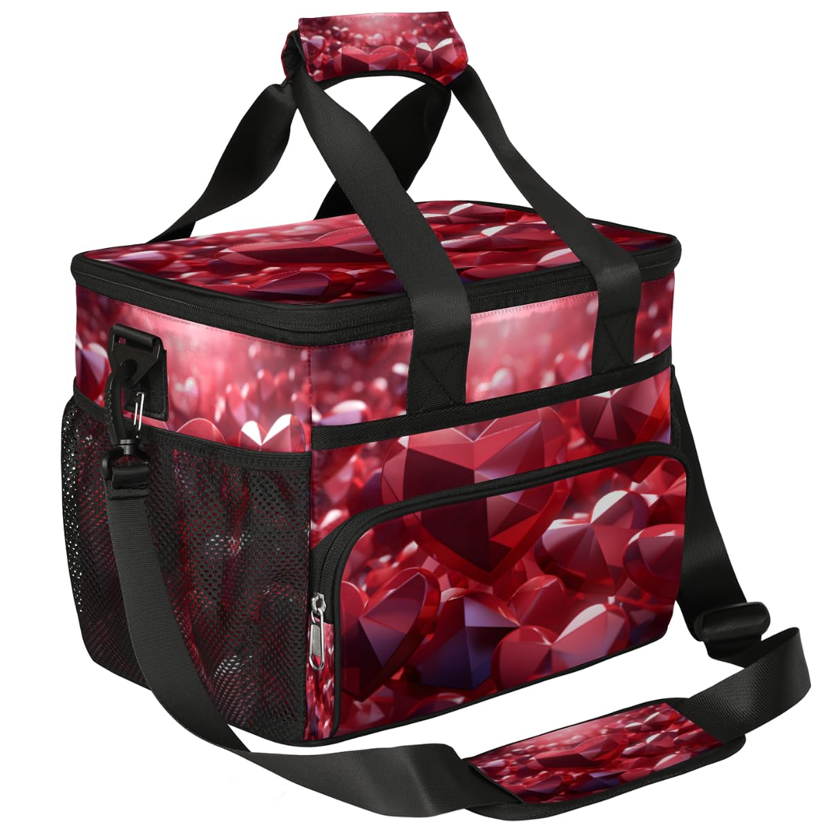 Insulated Picnic Backpack Lunch Box for Women Men Picnic Basket Tote Lunch Bag Picnic Bag Portable Lunch Bags for Picnic, Beach, Work, Trip,Office, Camp Valentine Heart