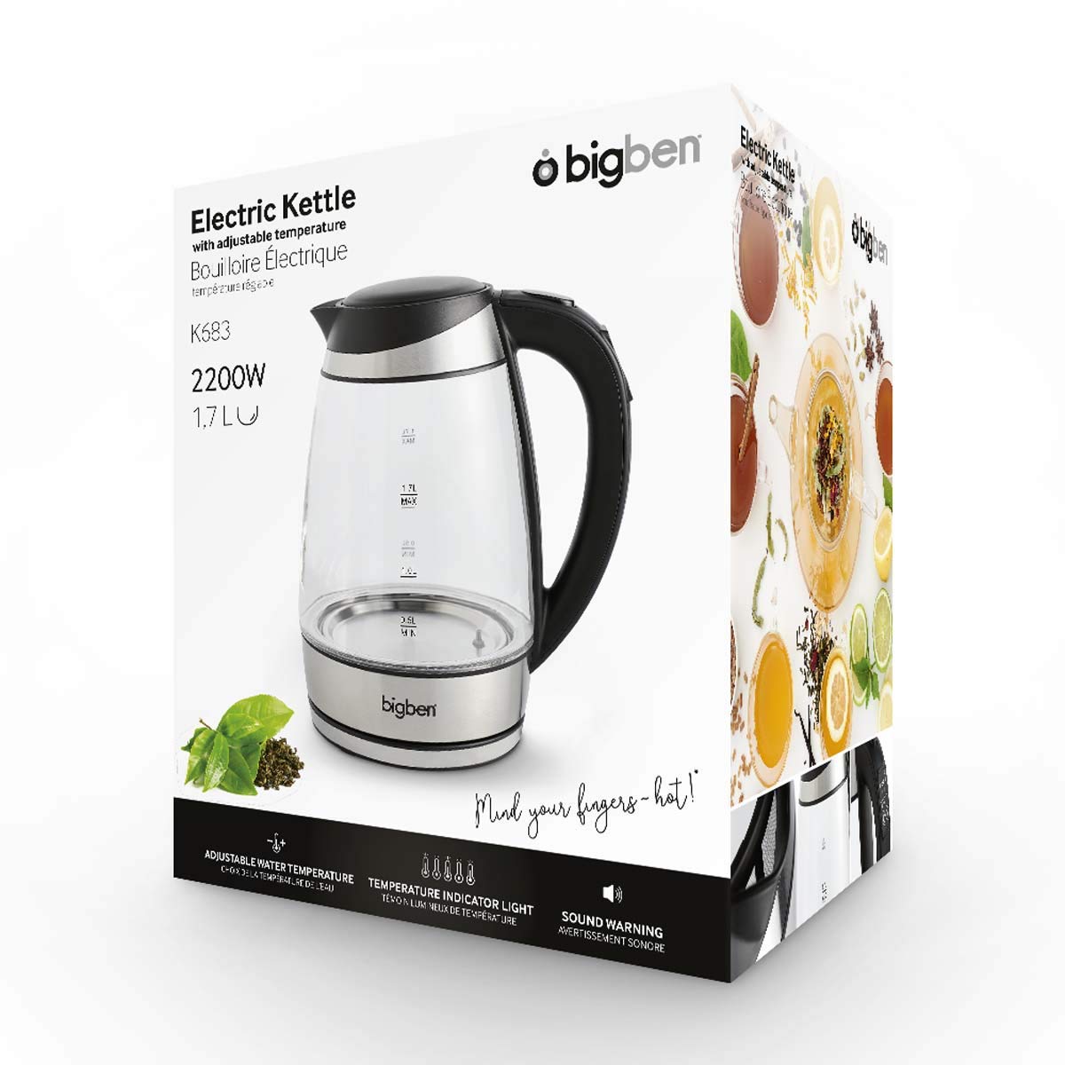 Bouilloire Électrique En, Sans Bpa, 1500W, 2.3L, Arrêt Automatique