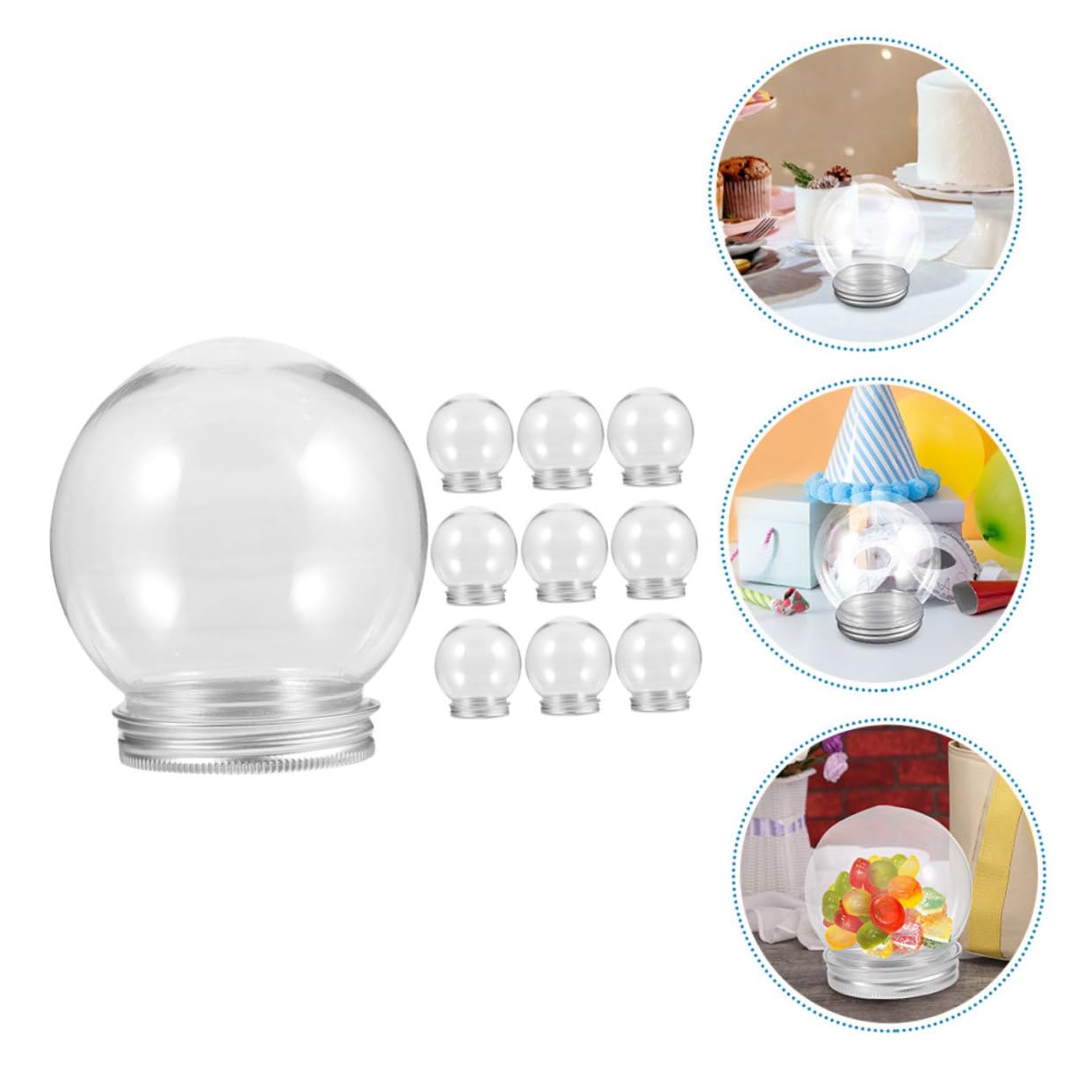 Alipis 40 Pièces Boule D'Ornement À Remplir Kit De Boule À Neige Bricolage Boules À Neige en Plastique pour Enfants Boules en Plastique Remplissables Globes d'eau Boules À Neige