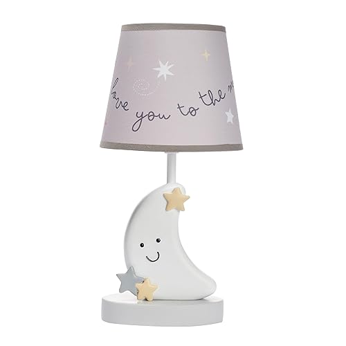 Bedtime Originals Little Star Celestial Moon - Lámpara de guardería con pantalla y bombilla