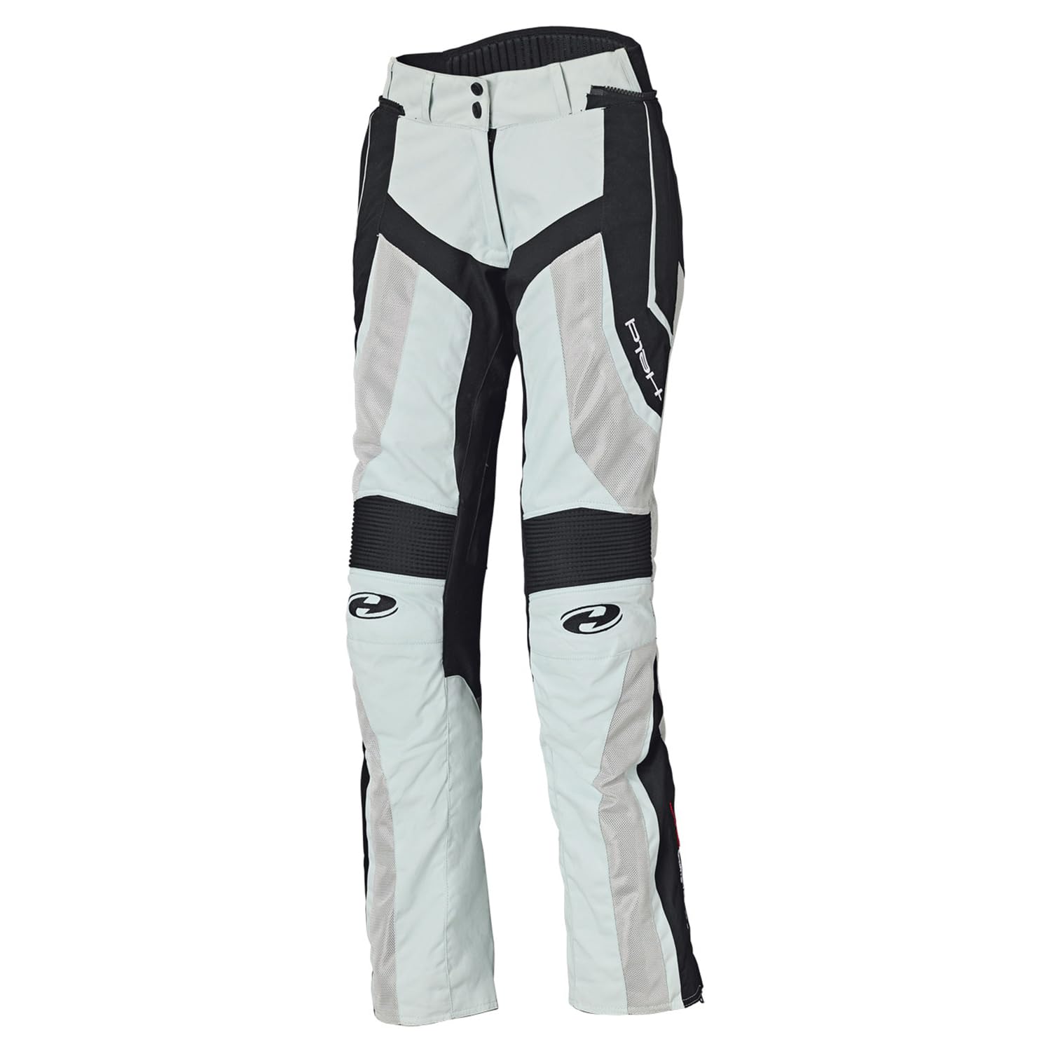 Held Vento II Base Motorradhose Damen - Luftige Sommerhose - Robustes Heros Tec 400D Gewebe - CE, Schutzklasse A - höhenverstellbare Level 1 Soft Knie Protektorenhose - Grau-Schwarz - Größe lang L