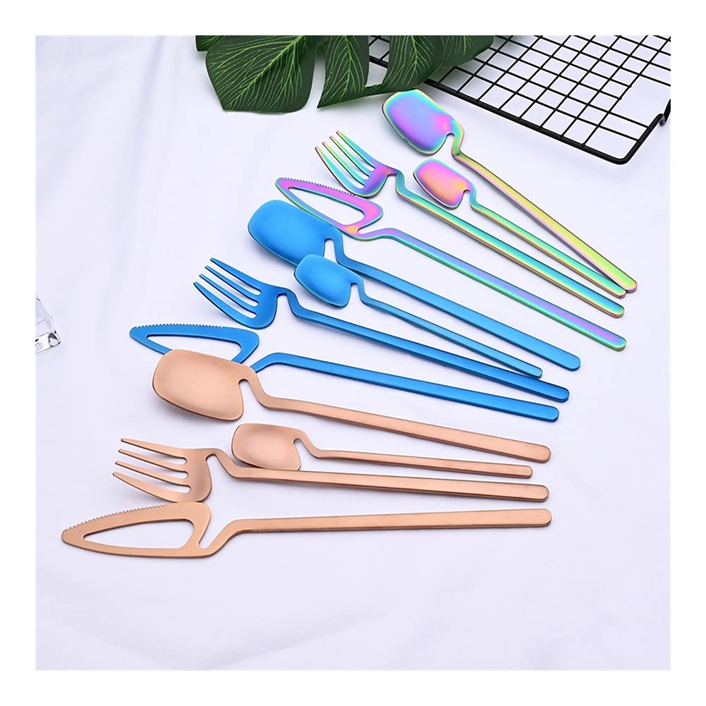 Łyżki 16 sztuk Czarny Zestaw sztućców Noże Desery Forksy łyżki obiadowe Zestaw 304 Zestaw stołowych ze stali nierdzewnej Zestaw Strona główna Kitchen Silverware Set Zestawy sztućców