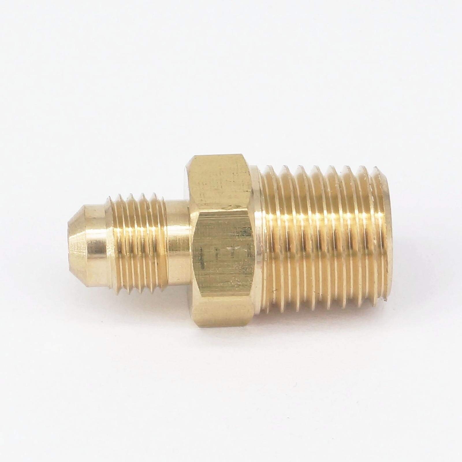 Mercury_Group Accesorios De Tubería, 3/16 "Flare Macho X 1/4" Npt Macho Latón Sae 45 Grados De Montaje De Tubería Adaptadores Conectores 229Psi