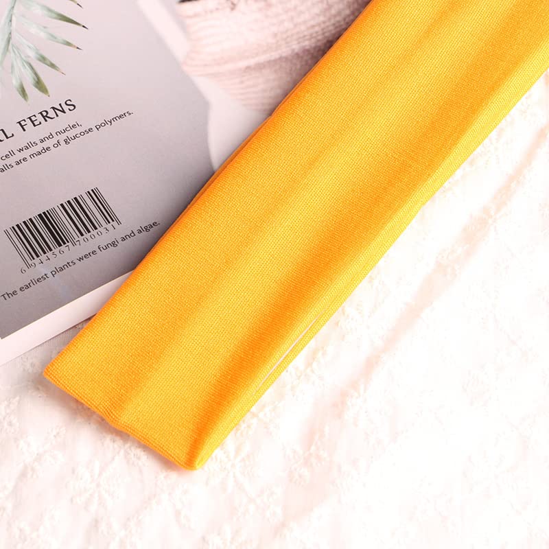 Image of Sport Yoga Headbands,Pack of 14,Fashion Soft Elastic Polyester Sweatband Yoga Stretchy Headband for Women Man Girl (Light Orange)
