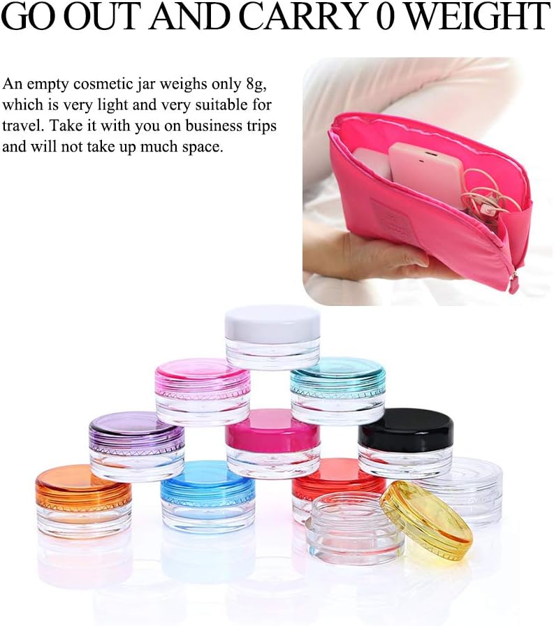 100PCS 5G Sample Container, Empty Round Cosmetic Pot Jars with Lid image 4