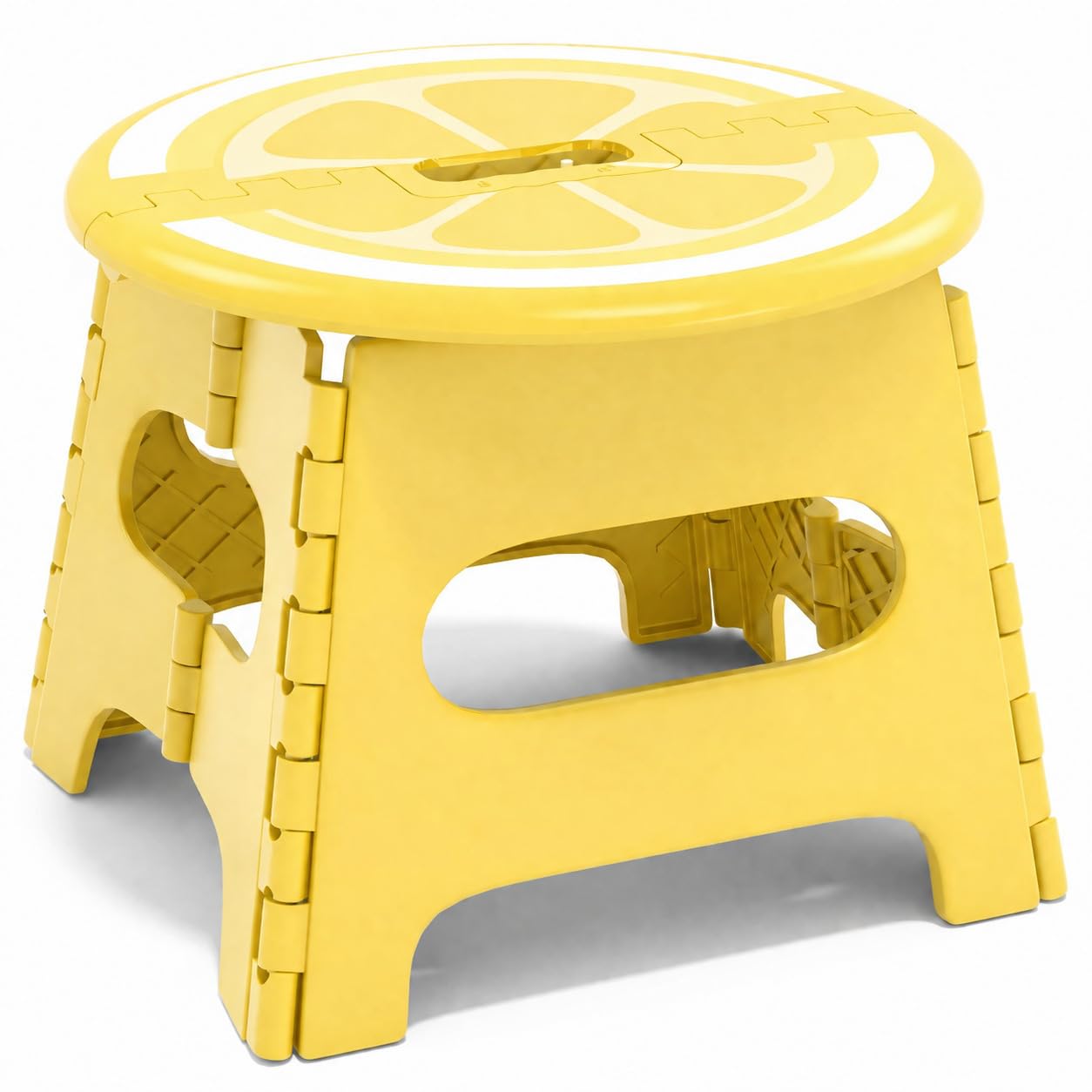 Folding Step Stool 13 Inch for Adults Holds Up to 300 lbs, Non-Slip Folding Stools with Portable Handle, Compact Plastic Foldable Step Stool for Bathroom, Bedroom, Kitchen, Garden (Lemon Yellow)-image-30