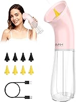 Sylvanthos Electric Ear Wax Removal Kit: IPX7 Waterproof, 4 Modes, 8 Nozzles, One-Piece Waste Tank for Safe Family Ear Cleaning (Pink)