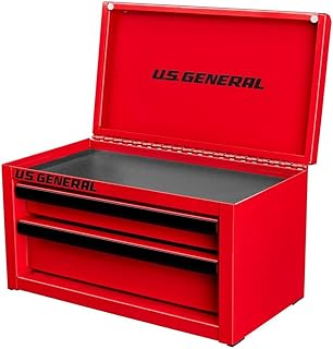 U.S. GENERAL U.S. GENERAL MINI STEEL TOOLBOX, 2 Drawers with magnetic lo...
