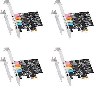 VENEKA 4X PCIe Sound Card 5.1, PCI Express Surround Card 3D Stereo Audio with High Sound Performance PC Sound Card CMI8738 Chip