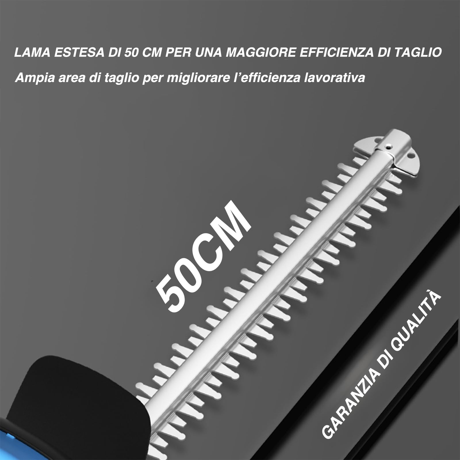 VOLTIX Cortasetos eléctrico a batería de 21 V, desbrozadora y cortabordes recargable de iones de litio, cuchillas de acero inoxidable, funda protectora y batería incluida, ideal para mantenimiento