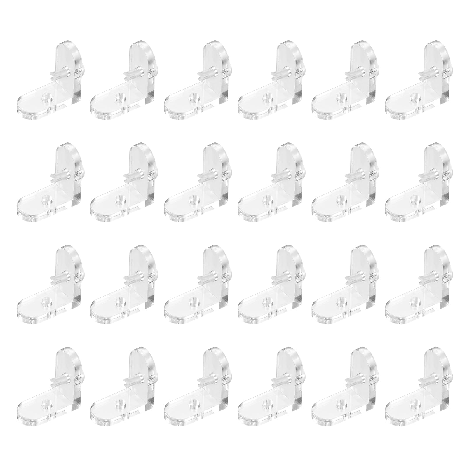 sourcing map 24Pcs Acrylic Corner Bracket, L-Shape Corner Connector, Transparent Support Shelf Brace Brackets with Rivets for Reinforcement Connecting Acrylic Plate