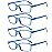 Kerecsen 4 Pack Reading Glasses for Men and Women with Spring Hinges, Lightweight Black Rectangular Readers Eyeglasses (4 Pack Blue, 2.0, x)