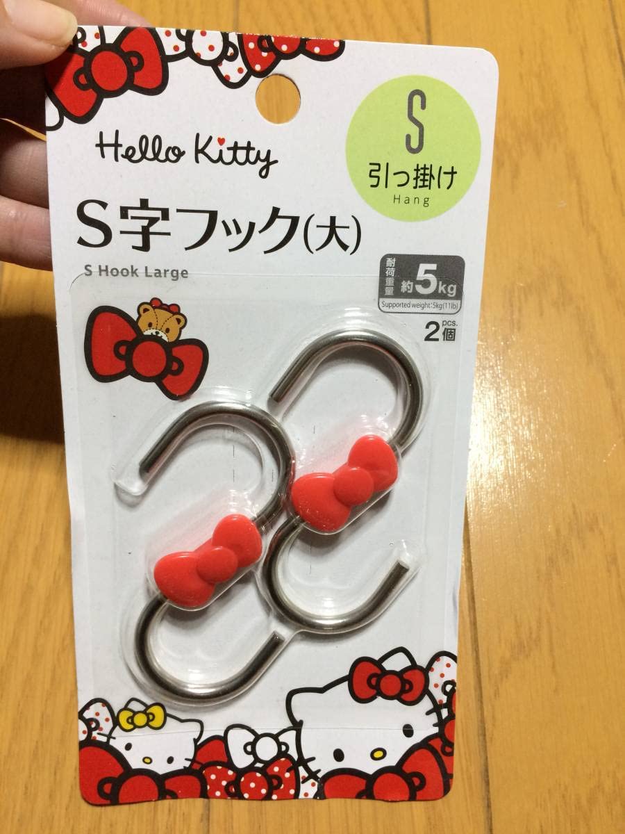 新品　キティ　メッシュパネル　S字フック　フック付き小物入れ　セット ハローキティ S字フック3個セット メッシュパネル 小物入れ
