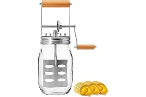 Butter Churner Hand Crank Mason Jar - Homemade Butter Machine, Makes Butter in Minutes