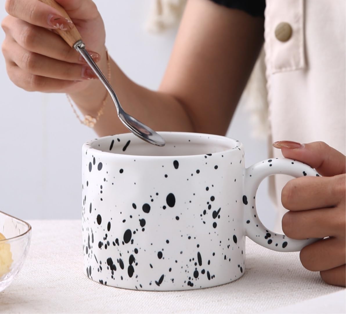 Tazas De Cafe Tazas Desayuno Taza Color Splash Tinta Taza De Cerámica Oficina Y Hogar Taza Para Beber Café Adecuado Para Bebidas De Jugo De Leche 350ml Tazas Cafe Taza Desayuno ( Color : B , Size : 35