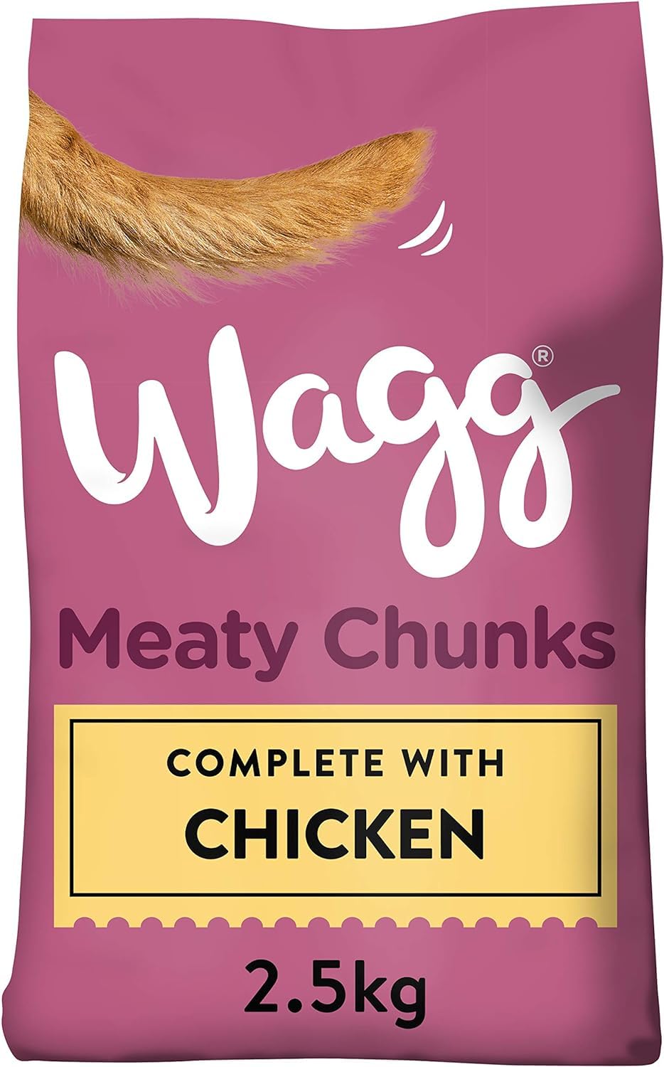 Wagg Meaty Chunks Complete Dry Adult Dog Food Chicken & Veg, 10 kg (Pack of 4x2.5 kg)