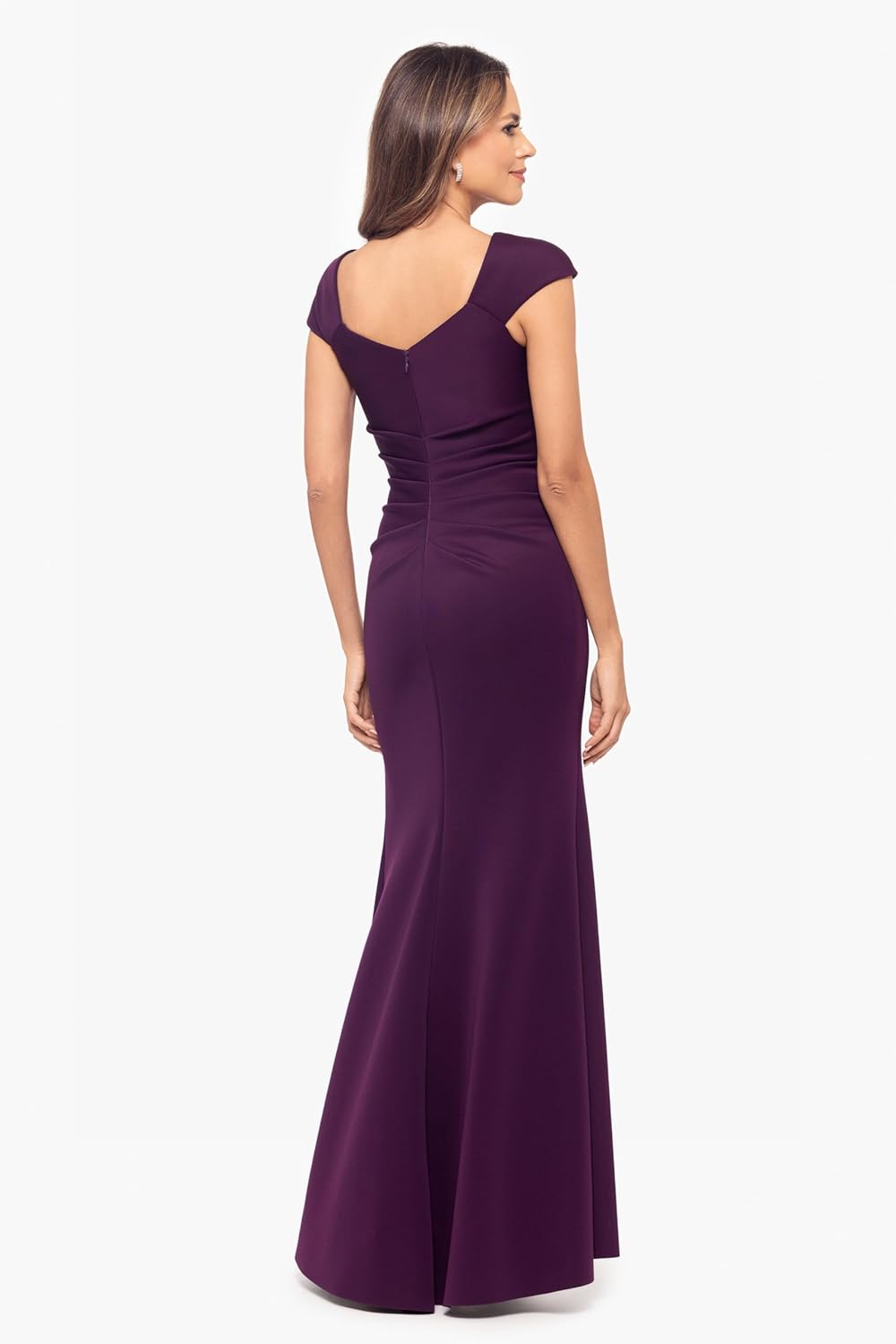 Xscape Womens Xscape Women's Soutache Lace V-Neck Off The Shoulder Floor Length Dress - Image 3