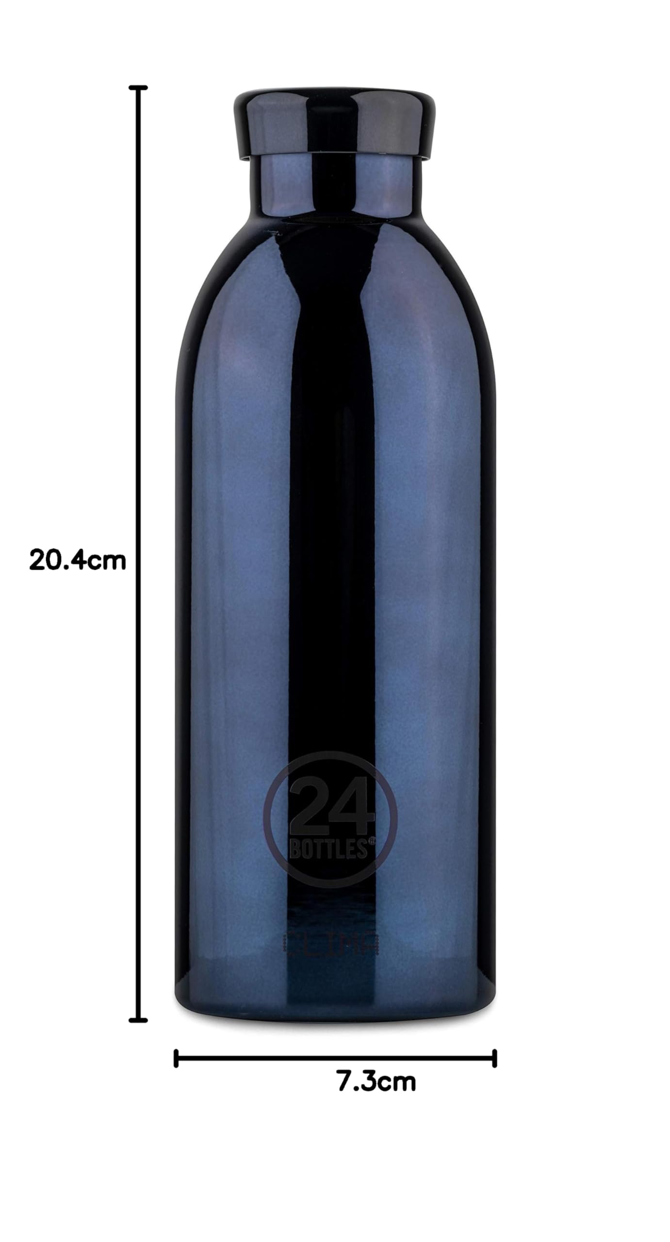 24 Bottles Clima, Trinkflasche aus Edelstahl, Schwarz, 500 ml