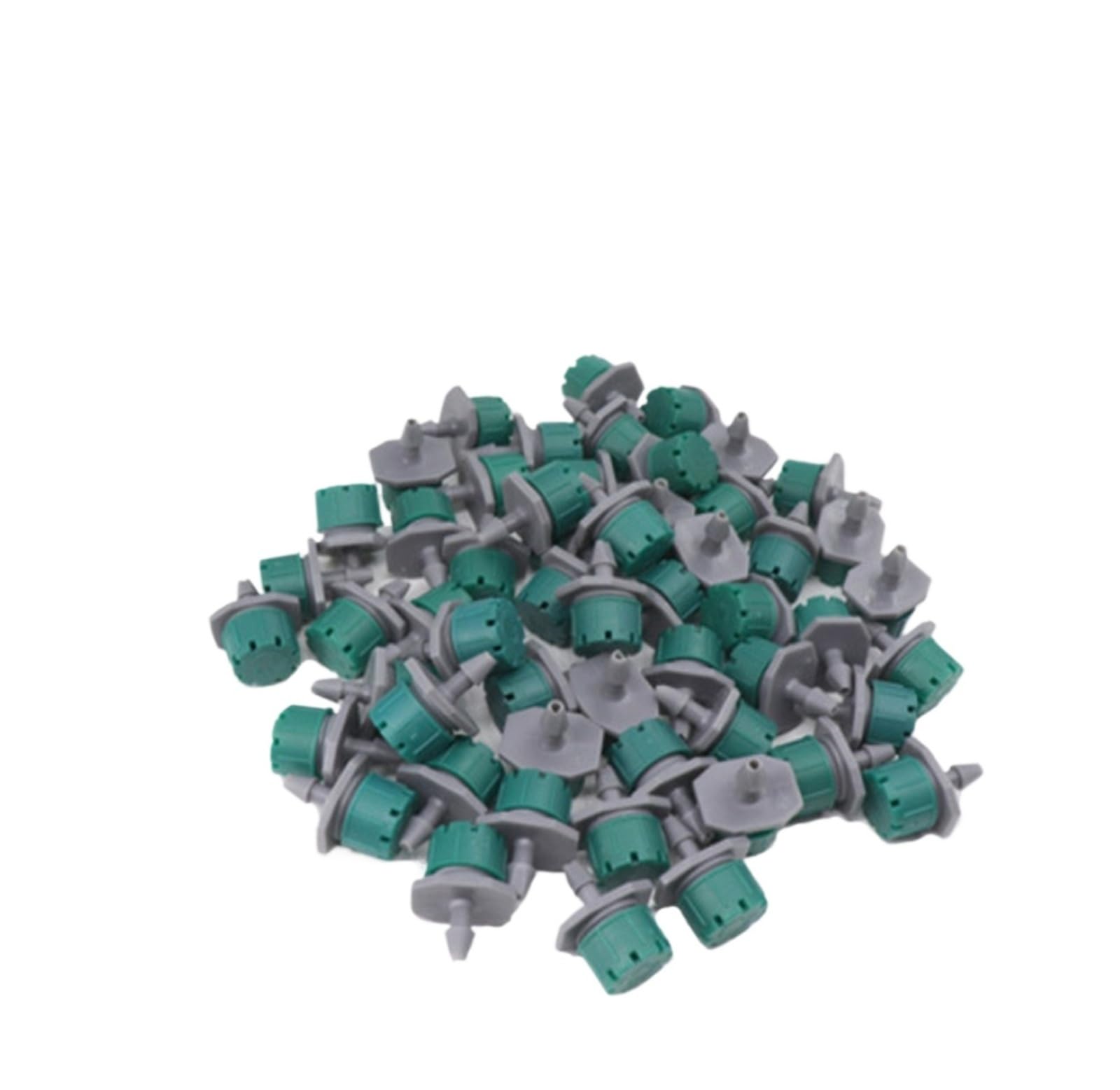 Gotero ajustable de 8 orificios for microirrigación, 50/100 Uds. | Emisor aspersor regulable for sistemas de riego por microgoteo.(Green 100Pcs)