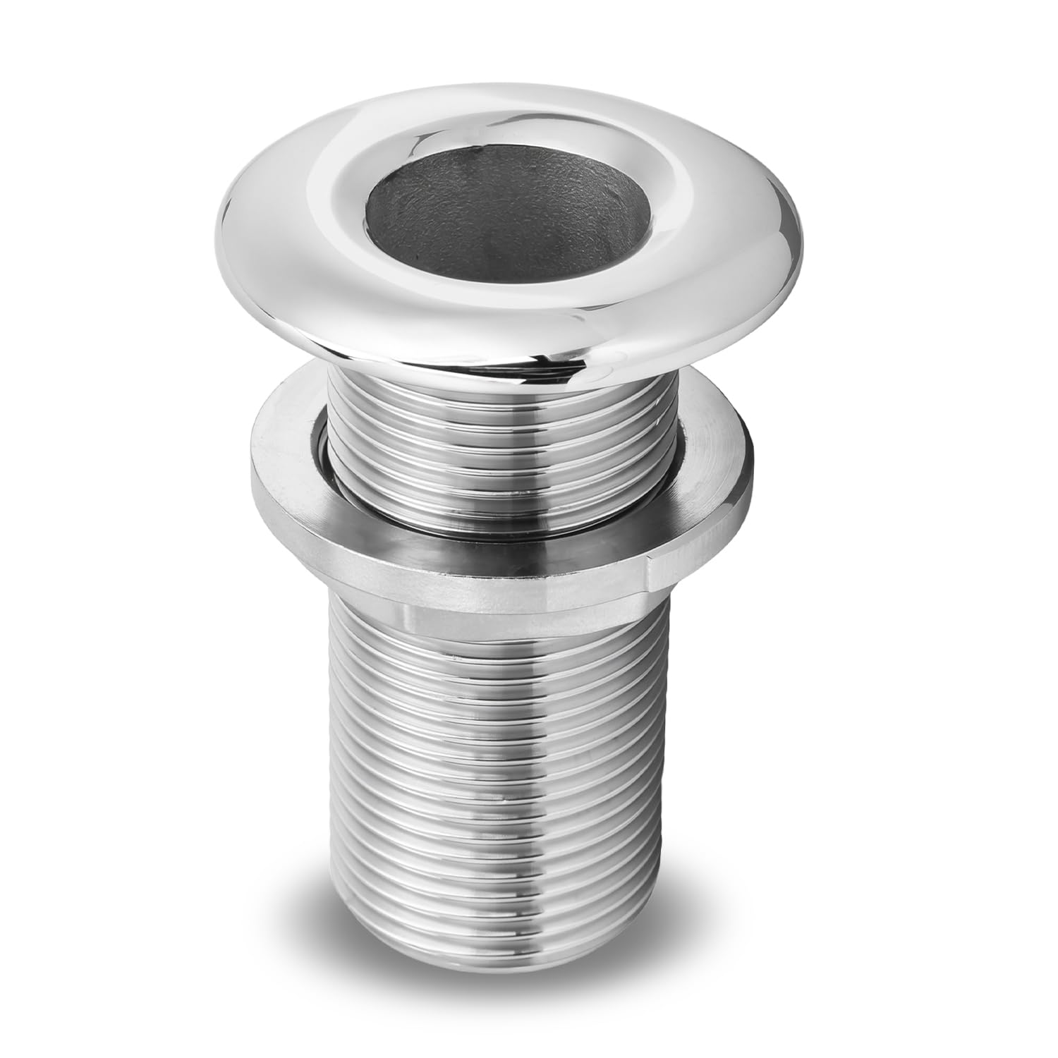 Raccord Droit Marin Travers la Coque 1" Longueur 79mm Acier Inoxydable 316 | Sortie de Vidange d'eau Tuyau de Vanne de Plomberie à Travers Le Connecteur Droit Fileté de Vidange pour Bateau,Yachts