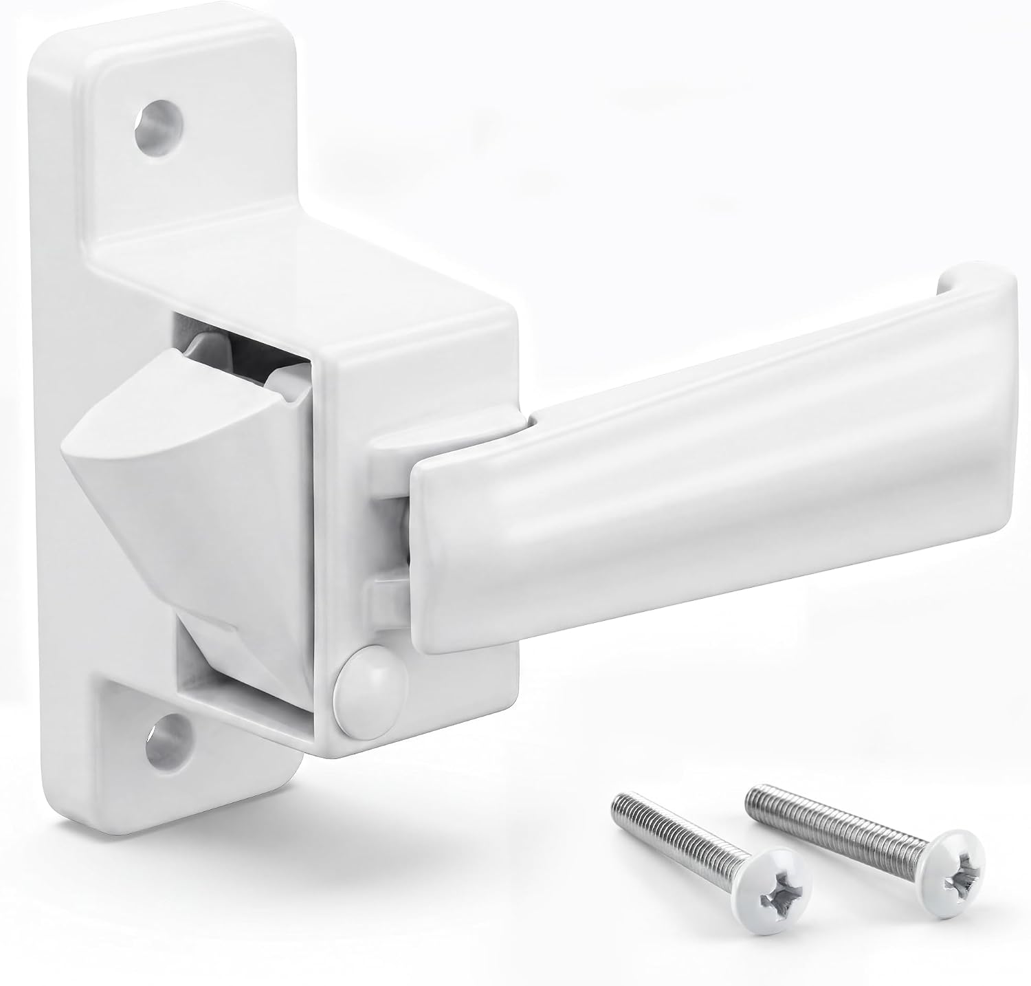 Replacement Screen Door Latch for Non-Spring Loaded Strike,White | Heavy Duty Inside Door Handle Compatible with Storm Doors Handle, Interior Latch for Screen and Storm Doors
