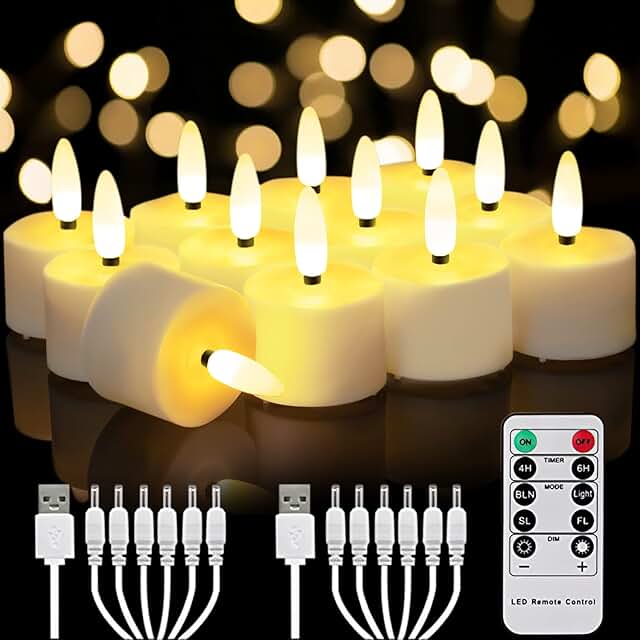 10 Diwali Balcony Lighting Ideas for Festive Evening Glow 55 Homemory Flameless Rechargeable Tea Lights with Remote Timer - LED Tea L...