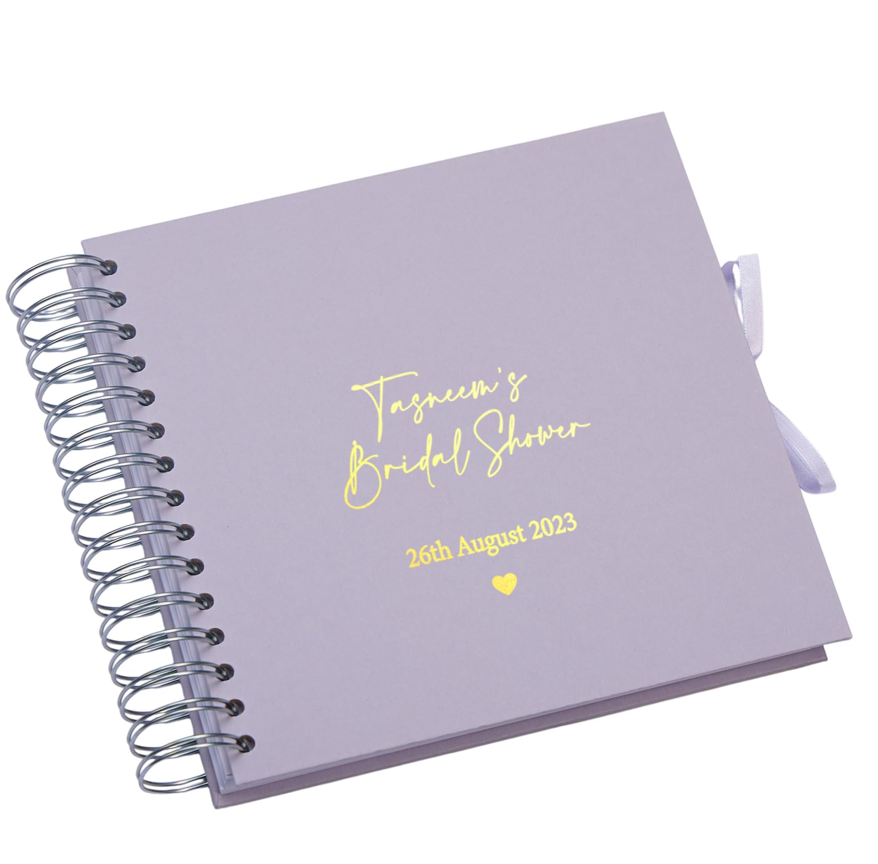 Personalised Bridal Shower Guest Book, Photo Album Scrapbook, Multiple Colours (Lilac)