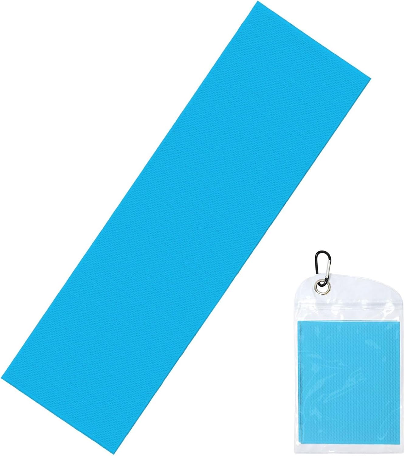 Chilled Sports Towel 12×40 in Ice Towel Soft Breathable Chilly Towel for Yoga Sport Running Gym Workout Fitness Solid Color Light Blue Picture