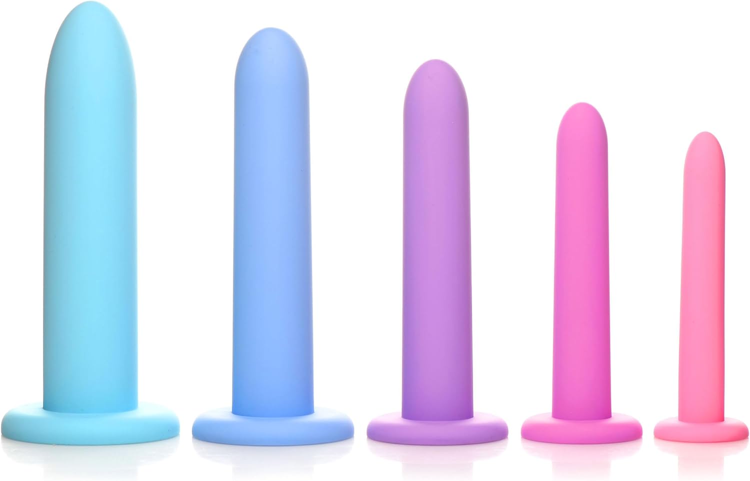 Silicone Pelvic Kegel Exerciser Set – 5-Piece Graduated Kegel Dilator Kit for Pelvic Floor Training, Muscle Strengthening, and Pain Relief – Body-Safe Silicone with Suction Base