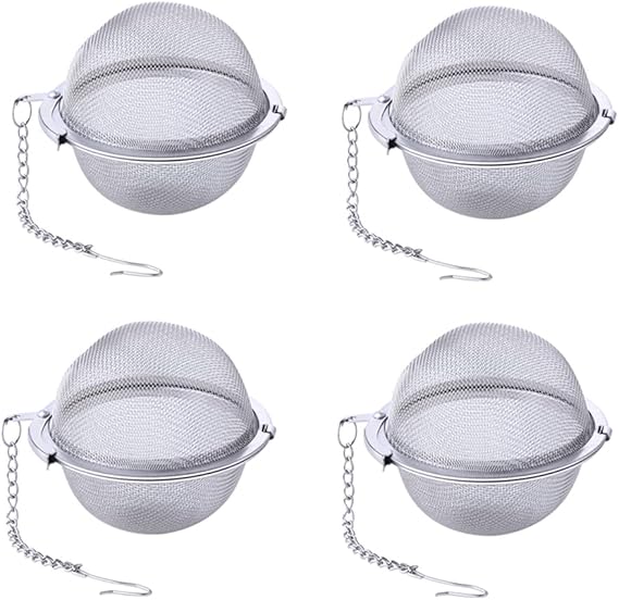 lanjiao Tea Infuser for Loose Tea 4 Pack,Mesh Tea Ball,304 Stainless