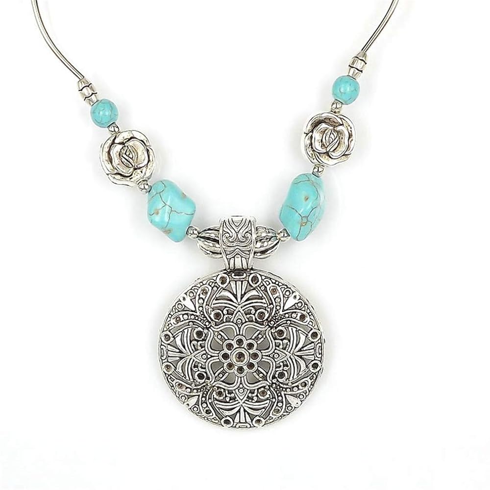 Yazilind Set Gioielli Bohemien - Collana E Orecchini Con Pietre Colorate E Strass - Foto 11