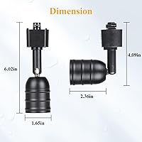 Vista 5 de Cabezas de iluminación H Track Base E26, accesorios de luz de pista de halo blanco, luces giratorias ajustables, paquete de 3