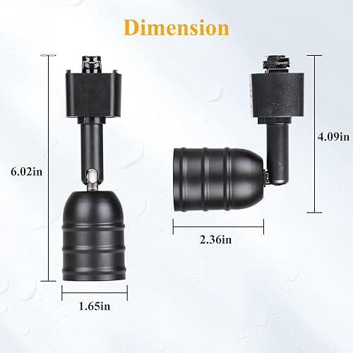 Miniatura 5 de Cabezas de iluminación H Track Base E26, accesorios de luz de pista de halo blanco, luces giratorias ajustables, paquete de 3