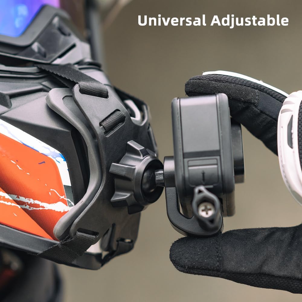 DJI Action 6 Helmet Chin Mount, Motorcycle Chin Strap Attachment with Extension Arm Dirt Bike Holder Compatible with GoPro Hero 13/12/11/10,DJI Osmo Action 6 2 3 4 5 pro