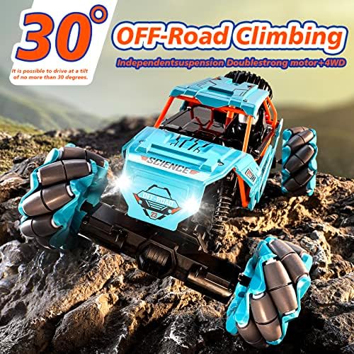 XMWRC 1:14 Alloy Gesture RC Car: 4WD All Terrain Monster Truck, Hand Controlled, 360° Rotation Gesture Sensing Stunt Car for boys and girls.