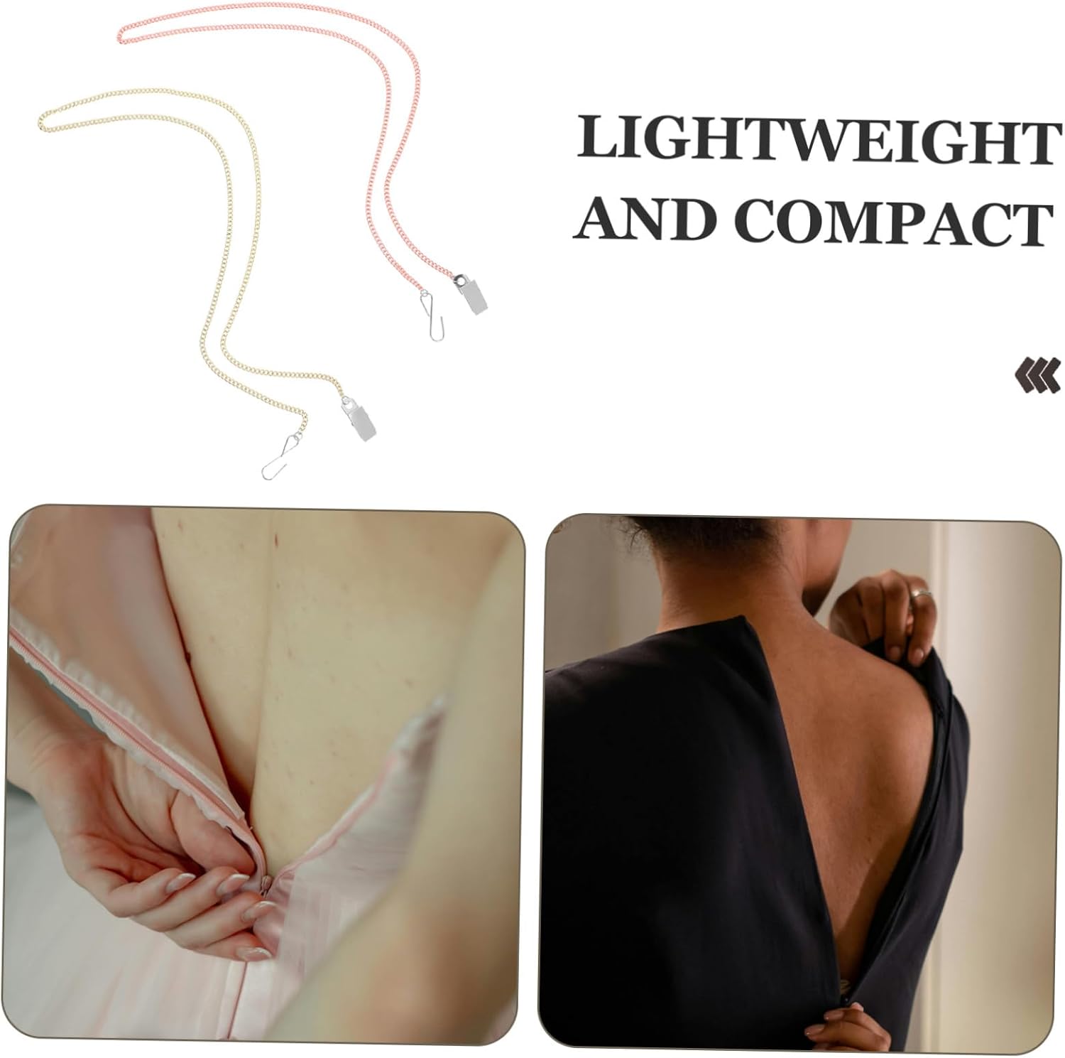 2pcs Zipper Pull Tool Versatile Clothes and Boots Zipper Helper for Seniors Pregnant Women Durable Chain Simplifies Dressing for Dresses and Formal Wear