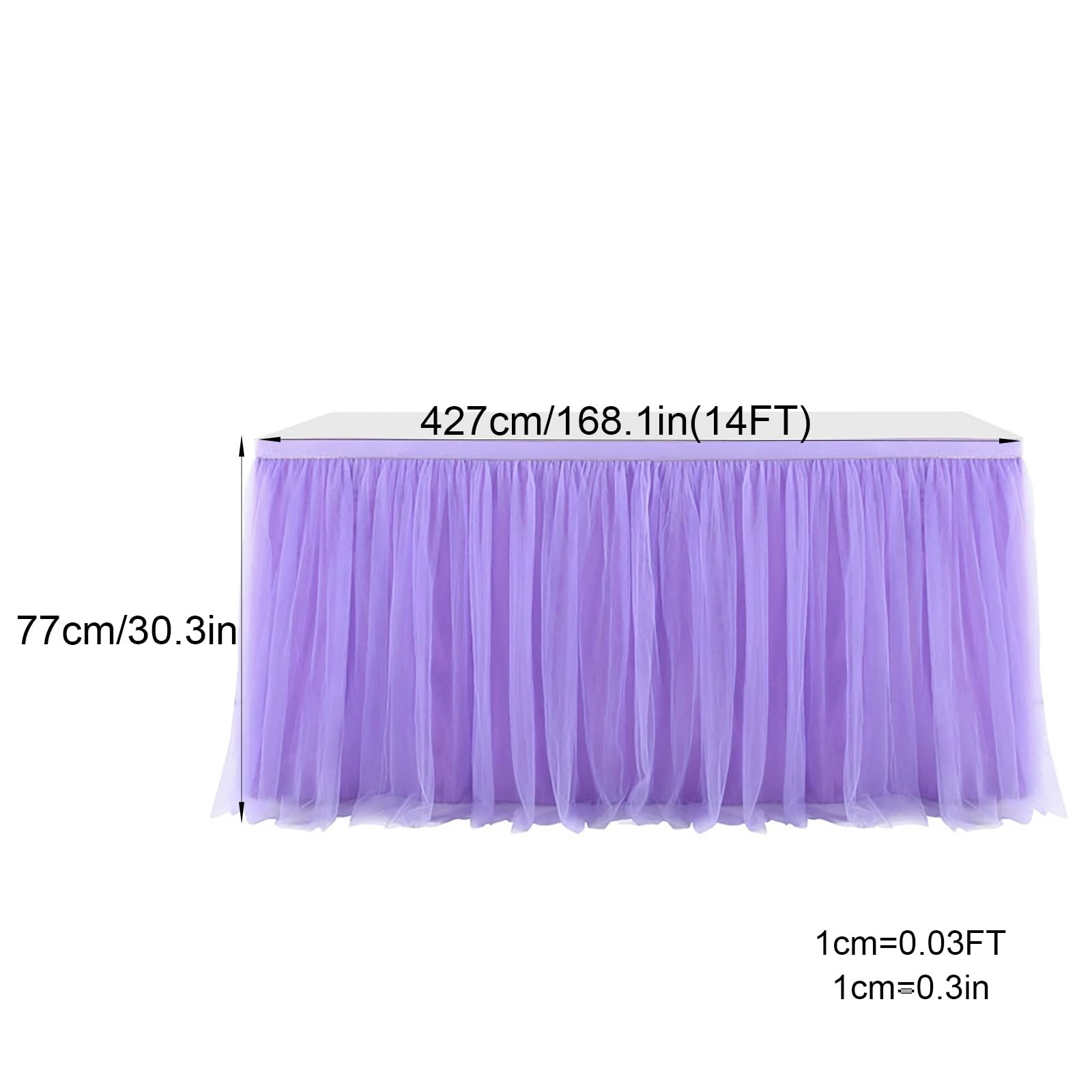 Jupe de table en tulle – Maille en nylon pour tables rectangulaires ou rondes | Idéal pour mariage, fête prénuptiale, fête d'anniversaire, décoration d'Halloween