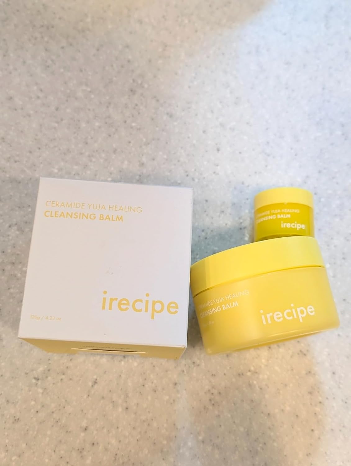 IRECIPE Ceramide Yuja Makeup Cleansing Balm with Travel Size | Deep Cleansing All-in-One Korean Face Cleanser, Makeup Remover, Zero Irritation, Blackheads Remover, Clean Beauty, Vegan (135g / 4.76oz)