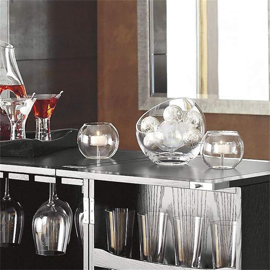 Candlestick, Glass Creative Home Wedding Birthday Decoration Decoration (Size : 40×10cm)