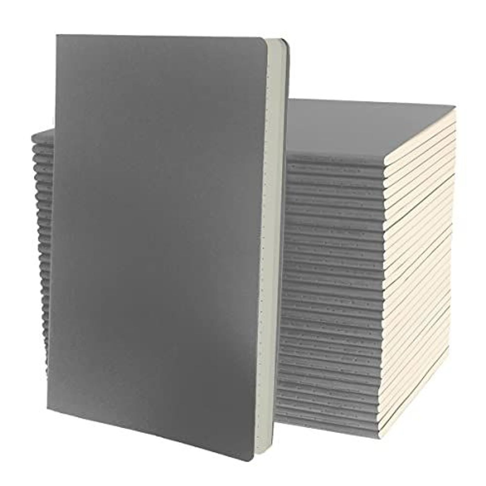 Simply Genius Journal de voyage A5 Bullet Journals, carnet quadrillé pour femmes et hommes, 5x5 x 8.25 pouces, 92pg, gris (Lot de 30)