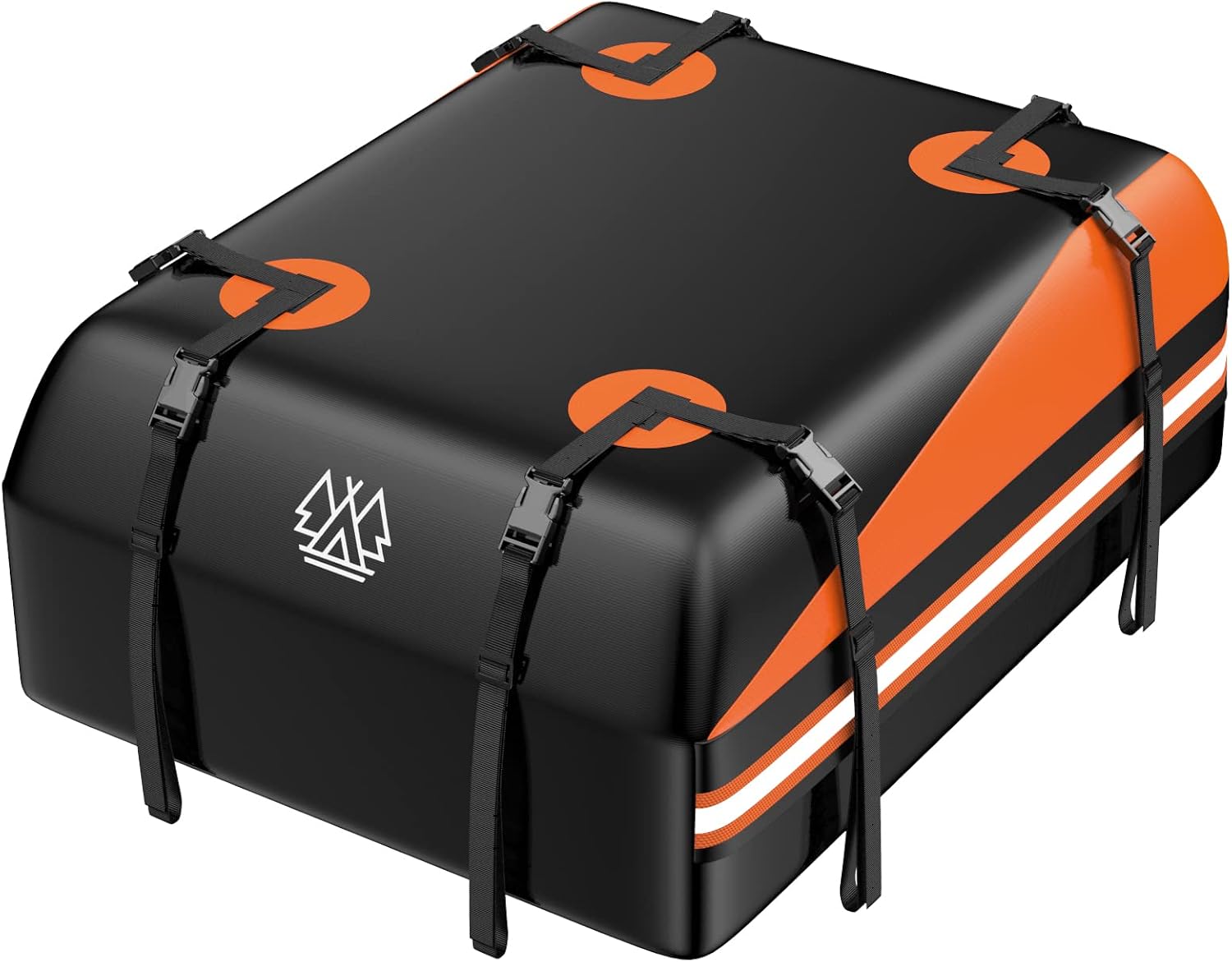 FARVEL Car Rooftop Cargo Carrier Bag, Waterproof 15 Cubic feet Car Roof Bag for All Vehicle with/Without Racks, Includes Anti-Slip Mat, 8 Reinforced Straps, 6 Door Hooks Black