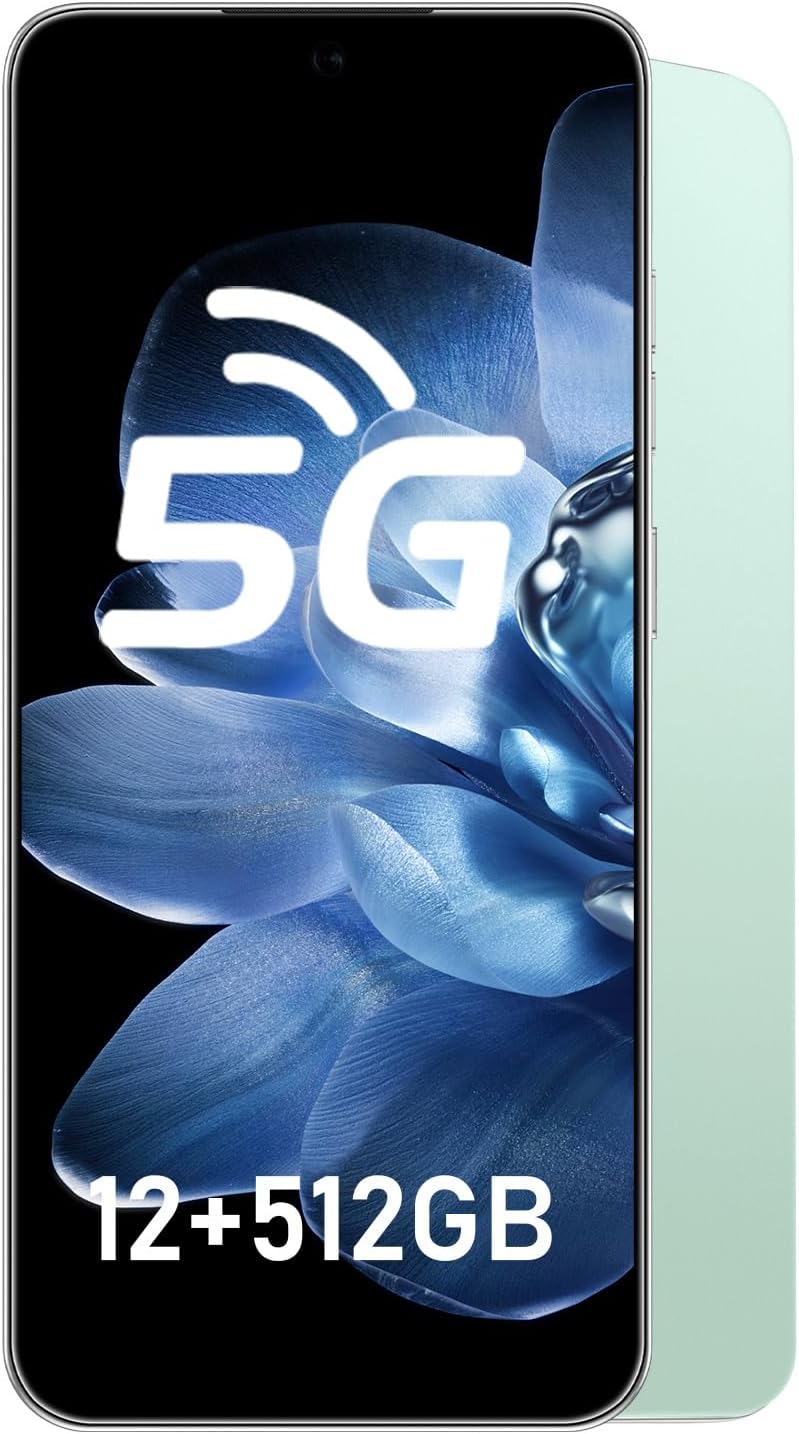 16PROMA X 5G Phone,Smartphone Unlocked Cell Phone 12GB+512GB/6.99 HD Screen Display/68MP+108MP Camera/7000 mAh, Dual SIM Card/Face Unlock/Fingerprint Button Unlock-and take Photos (Green)