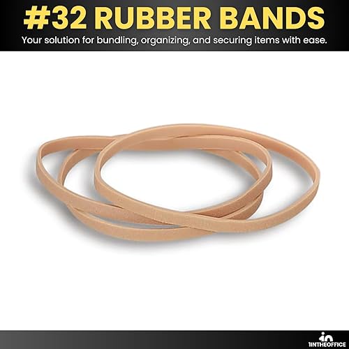 Miniatura 2 de 1InTheOffice Bandas de goma tamaño #32, banda de goma ancha, beige, 1 libra820 piezasbolsa (paquete de 3)