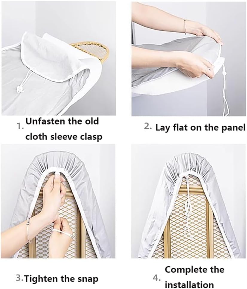 15x45 Inch Ironing Board Cover Heat Resistant Cotton Iron Board Cover Replacement, Adjustable Ironing Board Pad, Ironing Board Cover and Pad (Color : Black, Size : 12x35 Inch (90x3